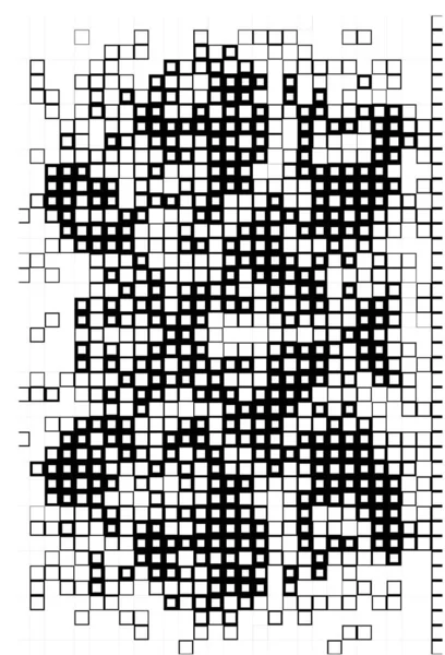 ピクセルによる抽象的な背景 黒と白の壁紙 — ストックベクタ