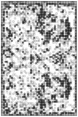 Küçük pikselli el ilanı. Dijital karelerle yüzey. 
