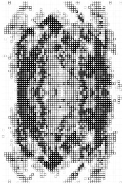 Küçük pikselli el ilanı. Kare şekilli duvar kağıdı 