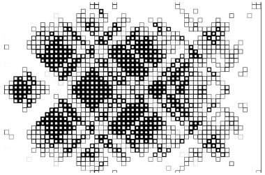 Küçük pikselli el ilanı. Dijital karelerle yüzey. 