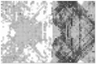 Yarım ton siyah ve beyaz geometrik desen.