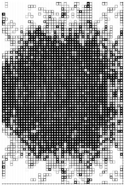 Yarım ton siyah ve beyaz geometrik desen.