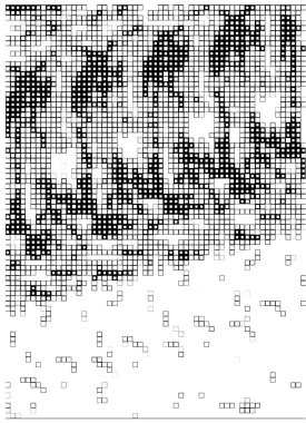 Yarım ton siyah ve beyaz geometrik desen.