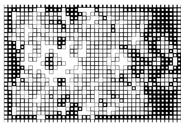 Flyer Met Kleine Pixels Oppervlak Met Digitale Vierkanten — Stockvector