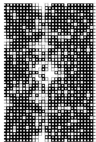 Halftone Pixel Monokrom Geometrisk Mosaik Bakgrund — Stock vektor