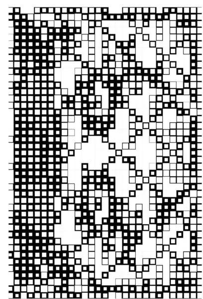 Flyer Met Kleine Pixels Oppervlak Met Digitale Vierkanten — Stockvector