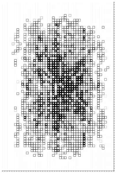 黒と白のピクセルで抽象的な壁紙 デジタル広場を背景に — ストックベクタ