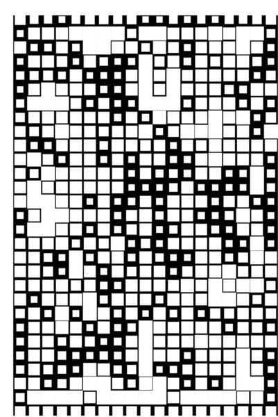 Monochromatyczne Kwadratowe Kształty Abstrakcyjna Tapeta Czarno Białymi Pikselami — Wektor stockowy