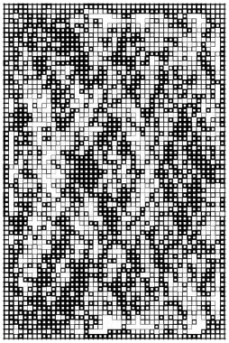 Tek renkli kare şekiller. Siyah ve beyaz pikselli soyut duvar kağıdı 