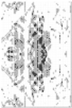 Siyah ve beyaz noktalı resim deseni.