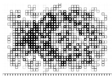 Dijital kareli soyut bir arkaplan. Siyah beyaz pikselli duvar kağıdı