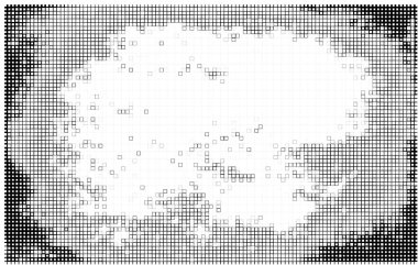 Yarı ton siyah beyaz mozaik arkaplan ve kareler.