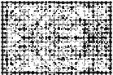 Kare şekiller. Siyah ve beyaz pikselli soyut duvar kağıdı 