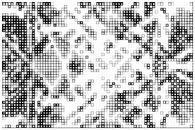 Yarım ton siyah ve beyaz kare desen