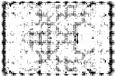 Kareli pankart. Siyah ve beyaz piksellere sahip soyut arkaplan 