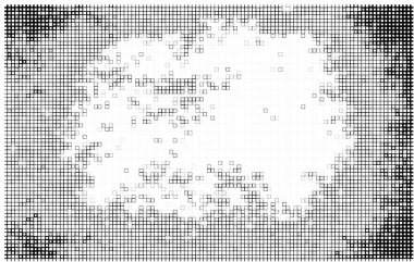 Yarı ton siyah beyaz mozaik arkaplan ve kareler.