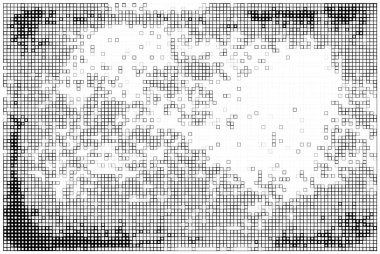 Yarı ton siyah beyaz mozaik arkaplan ve kareler.