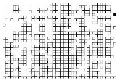 arka planda küçük parçalar var. soyut siyah beyaz illüstrasyon