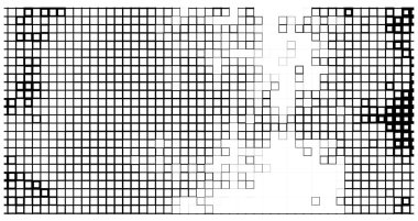 Yarı ton siyah beyaz mozaik arkaplan ve kareler.