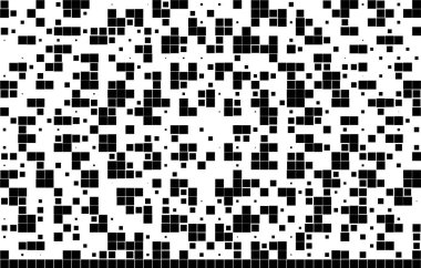 Yarı ton deseni. Noktalı noktaların beyaz arkaplanda soyut mozaiği.