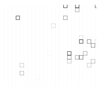 Yarı ton deseni. Noktalı noktaların beyaz arkaplanda soyut mozaiği.