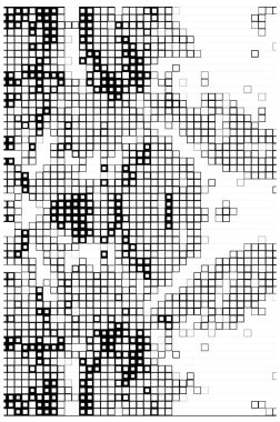Yarı ton deseni. Grafik vektör arkaplanı. Noktalı noktaların beyaz arkaplanda soyut mozaiği