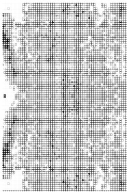 Yarı ton deseni. Grafik vektör arkaplanı. Noktalı noktaların beyaz arkaplanda soyut mozaiği