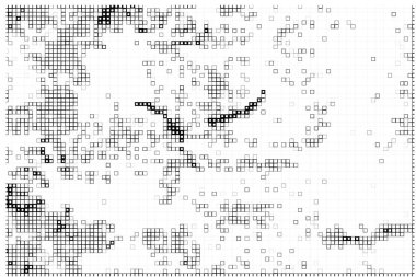 Yarı ton deseni. Grafik vektör arkaplanı. Noktalı noktaların beyaz arkaplanda soyut mozaiği