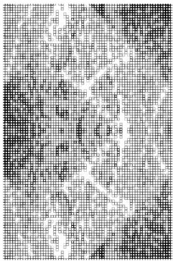 Yarı ton deseni. Grafik vektör arkaplanı. Noktalı noktaların beyaz arkaplanda soyut mozaiği