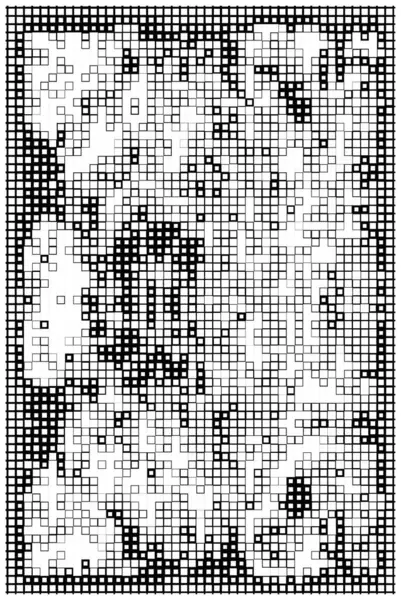 Formas Quadradas Monocromáticas Papel Parede Abstrato Com Pixels Preto Branco — Vetor de Stock
