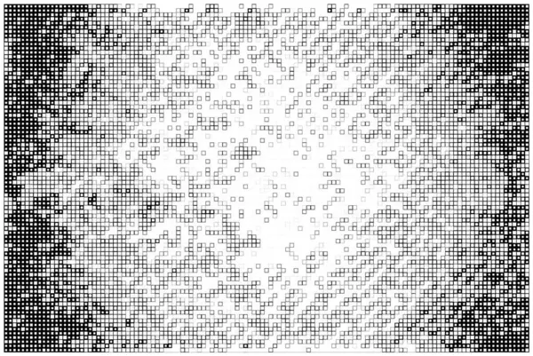 带正方形的半色调黑白马赛克背景 — 图库矢量图片