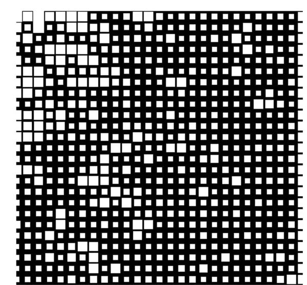 ハーフトーンピクセル 黒と白の背景 — ストックベクタ