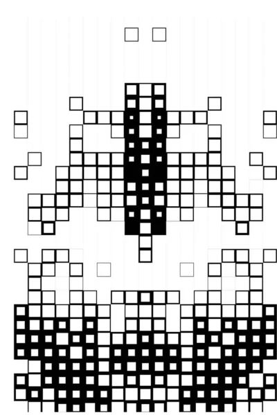 Motif Géométrique Abstrait Carrés Noirs Blancs — Image vectorielle