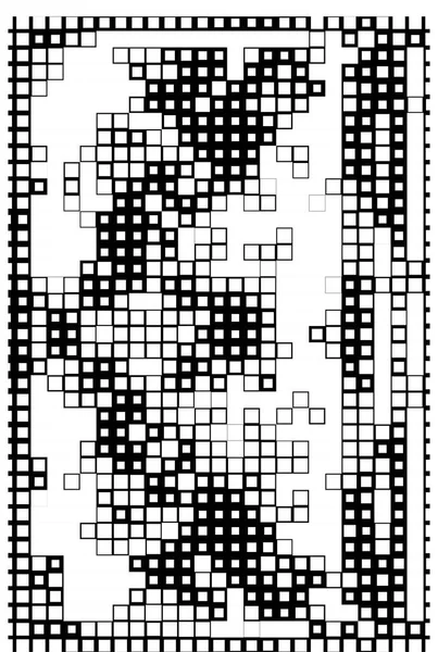Formas Quadradas Papel Parede Abstrato Com Pixels Preto Branco — Vetor de Stock