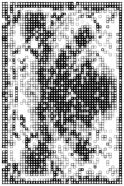 Kareli Pankart Siyah Beyaz Piksellere Sahip Soyut Arkaplan — Stok Vektör