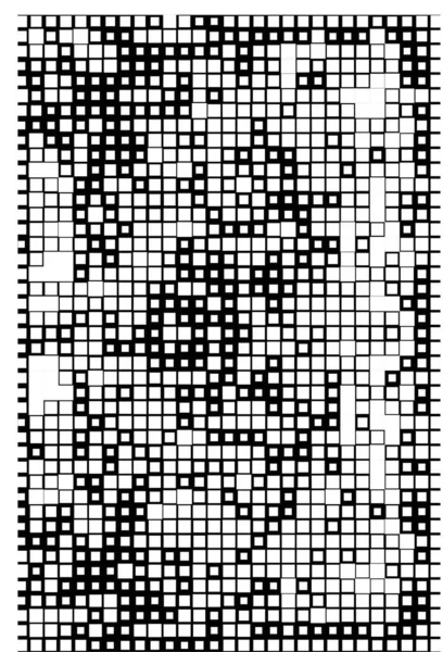 Sztandar Kwadratami Abstrakcyjne Tło Czarno Białymi Pikselami — Wektor stockowy