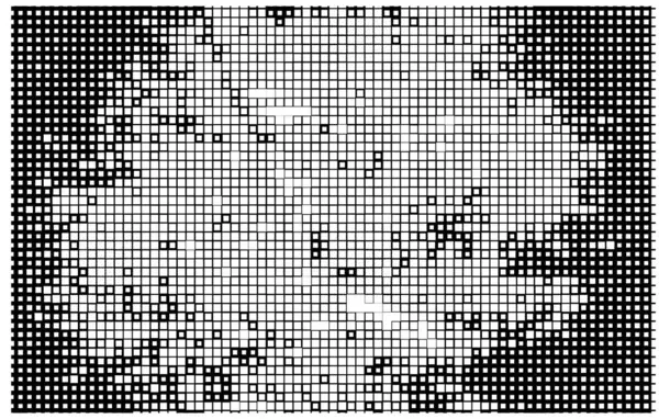 Půltón Černá Bílá Mozaika Pozadí Čtverci — Stockový vektor