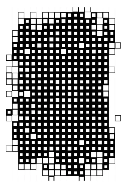 Schwarz Weiße Quadrate Kreative Vorlage Mit Pixeln — Stockvektor