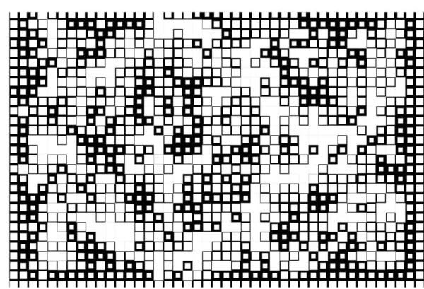 Bannière Avec Carrés Fond Abstrait Avec Pixels Noirs Blancs — Image vectorielle