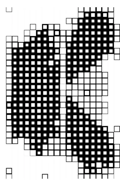 Cuadrados Blanco Negro Plantilla Creativa Con Píxeles — Archivo Imágenes Vectoriales