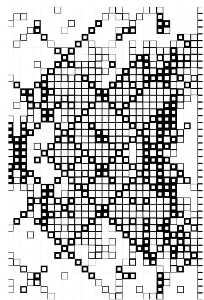 Поверхность Черно Белыми Пикселями Креативный Абстрактный Плакат — стоковый вектор