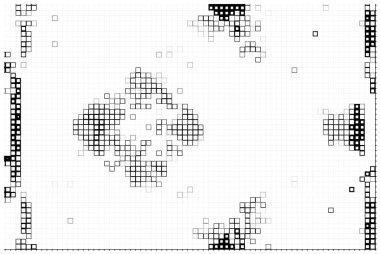 Botswana 'nın piksel mozaik haritası. Renklerin vektör coğrafi haritası ve kare bileşimi. Kare öge ve noktalardan oluşan mozaik.
