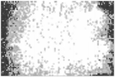 Yarı ton siyah beyaz mozaik arkaplan ve kareler.