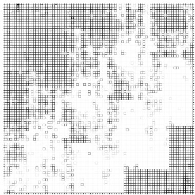 Yarı ton deseni. Noktalı noktaların beyaz arkaplanda soyut mozaiği
