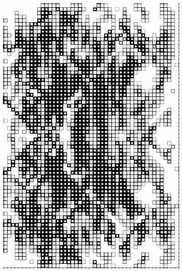 Yarım ton. Noktalı noktaların soyut mozaiği beyaz arkaplanda. Yarım ton tasarımının grafik vektör arkaplanı. noktalı duraklama 