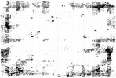 Yarı ton siyah beyaz mozaik arkaplan ve kareler.