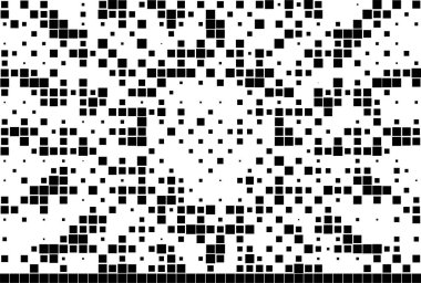 Yarı ton deseni. Noktalı noktaların beyaz arkaplanda soyut mozaiği