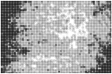 Yarı ton siyah beyaz mozaik arkaplan ve kareler.