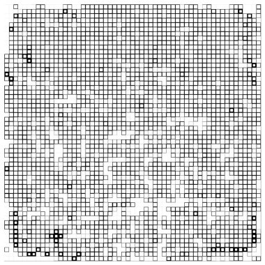 Yarım ton. Noktalı noktaların soyut mozaiği beyaz arkaplanda. Yarım ton tasarımının grafik vektör arkaplanı. noktalı duraklama 