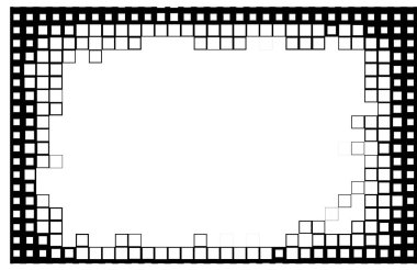 Yarı ton siyah beyaz mozaik arkaplan ve kareler.